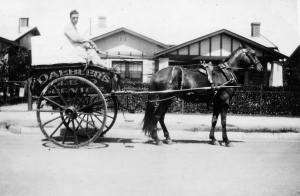 Source ARW.  Bread delivery by horse and cart in the late 1940s