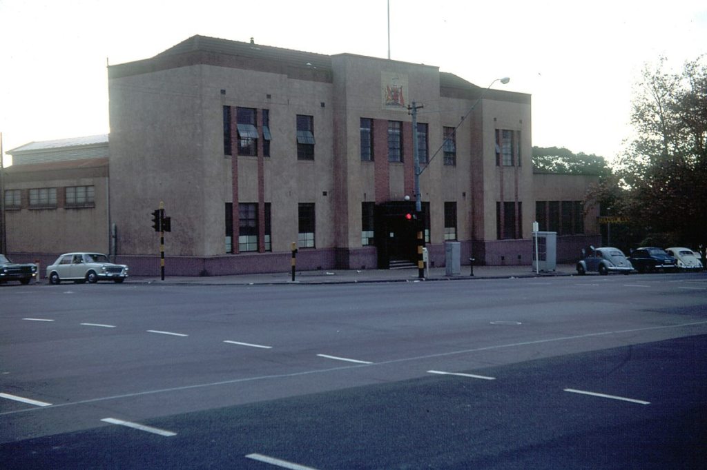 Photo by Frank Hall. The City Baths just before the building was demolished in 1969
