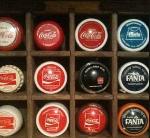 Grant Murrell's photo; "Here is some of my Coke yo-yo collection, dating from the 50's through to the late 70's"