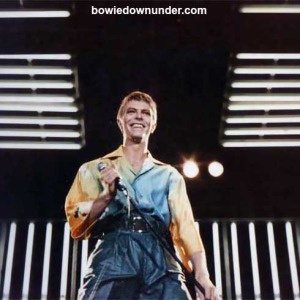 Photo from 'Bowie Down Under'. David Bowie on stage at the Adelaide Oval