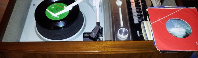 From the Radiogram to the Walkman. Photo courtesy of Dale Sanders. An original radiogramme with automatic record changer