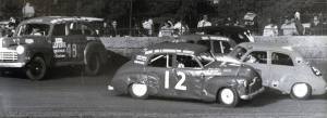 Photo thanks to 'Down Memory Lane With Noel O'Connor' "The thrill and excitement of driving on the quarter-mile oval track, paved with dirt, shell grit and other materials was worth it." 