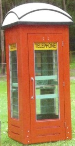 Red public phone boxes, found dotted around the suburbs of Adelaide.