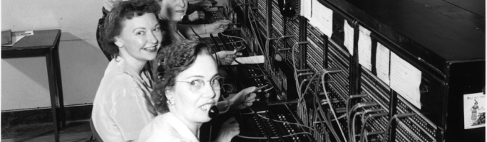 Your First Job. Does It Still Exist? Photo from Google Images. Manual switchboard operators at work in 1952