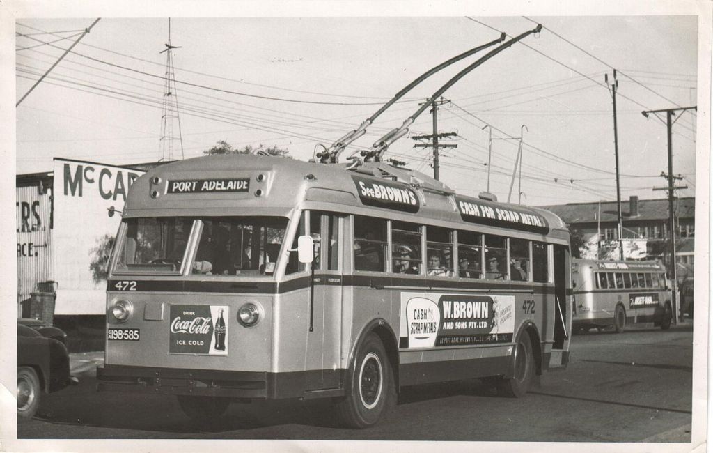 Photo by Doug Colquhoun from Wikimedia Commons. The trolleybus system was part of public transport around Adelaide for roughly 30 years 