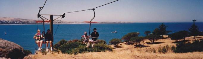 Adelaide Now’s Book Review The Granite Island Chairlift, installed in 1964 and removed in 1996. Photo courtesy of Alex Prichard on Flickr