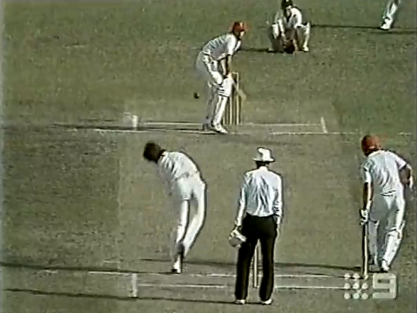 Source: Channel 9. David Hookes during his record-breaking century against Victoria in 1982.