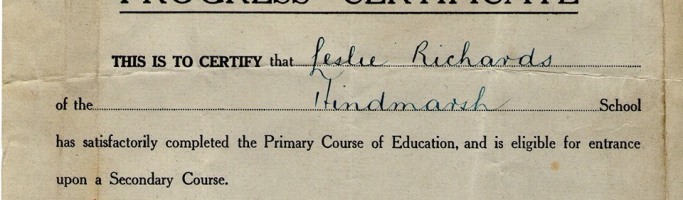 we used to get a 'Progress Certificate' at the end of primary school, which then allowed us to 'progress' to secondary school