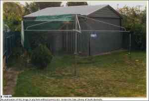 Photo from State Library of SA. The Hills Hoist eventually replaced the old clothes line.