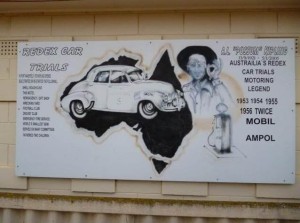 Photo from 'fefcholden.org.au'. The plaque at Port Wakefield acknowledging Possum Kipling’s epic Redex Trial feat