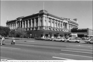 Photo from the State Library of SA. Moore's Department Store on the corner of Gouger Street and Victoria Square in the 1970s. The building is now used by the Law Courts.