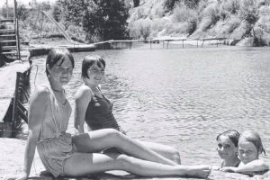 Girls cooling off with a swim at the Gilberton Brigde in 1967 