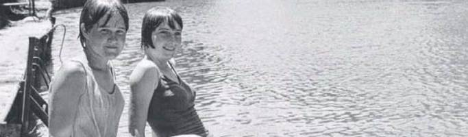 Girls cooling off with a swim at the Gilberton Brigde in 1967 