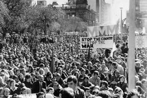 An anti-Vietnam War demonstration in Victoria Square, Adelaide, 1971. [National Library of Australia pic-vn4268191]