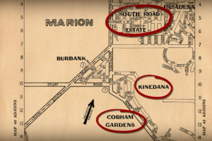 An Early Gregory's Road Map of Adelaide Suburbs including Kinedana and Coham Gardens