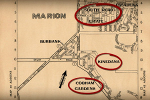 Adelaide’s Disappearing Suburbs An Early Gregory's Road Map of Adelaide Suburbs including Kinedana and Coham Gardens