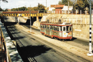 Photo from The Tram Museum Adelaide. A tram coming through the underpass on Goodwood Road at Millswood in 1956. Trams were Adelaide’s main form of public transport for some 30 years from 1925 until 1958 when on the 22nd of November that year the last tram left Victoria Square bound for Cheltenham.