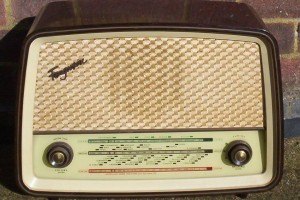 An early model valve radio. We called it 'the wireless' when we were kids
